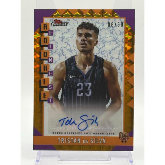 2024-25 Topps Finest Tristan Da Silva Rookie Gold Geometric Auto 6/50 SP Magic - Picture 1 of 2